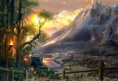 'Stunning in the Valley' - wonderland, attractions in dreams, creative pre-made, far, stunning, countryside, most downloaded, beautiful, sunshine, valley, nature, cloud, places, cottages, villages, love four seasons, mountains