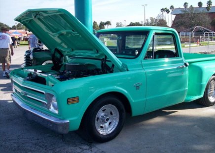 Aqua Chevy - truck, bowtie, gm, classic