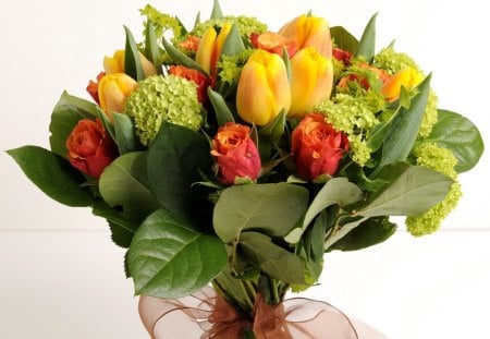 *** Perfect Bouquet *** - flowers, roses, tulips, nature, red, bouquets