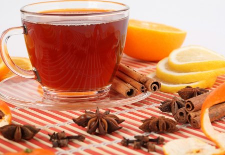 *** A cup of tea with cinnamon *** - cinnamon, tea, sweet, hot, cup, lemon