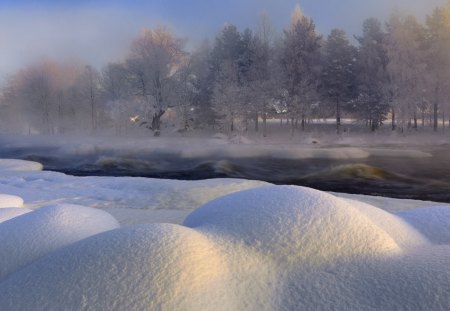 *** Beautiful winter in Sweden *** - river, winter, sweden, nature, snow, halsingland