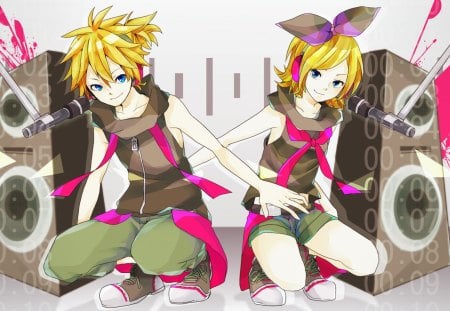 Boom-box - vocalid, rin, boom box, len