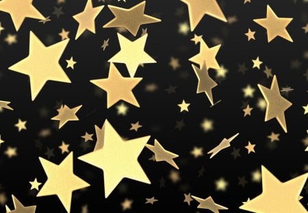 golden Stars - stars, background, black, sparkle, gold, glitter, star, abstract, texture