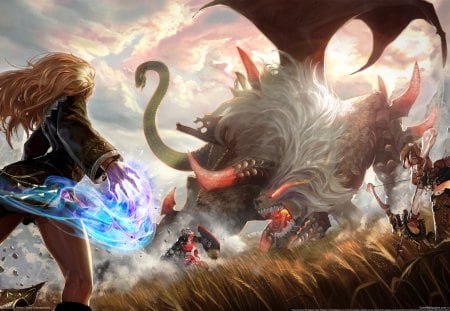 Raiderz - monster, creature, epic, game, warrior, raiderz, dark