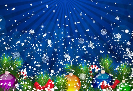 Magic Christmas - new year, beauty, xmas, magic, colorful, magic christmas, balls, holiday, stars, snowflakes, ball, lovely, christmas, happy new year, christmas balls, holidays, merry christmas, snow, blue, beautiful, colors