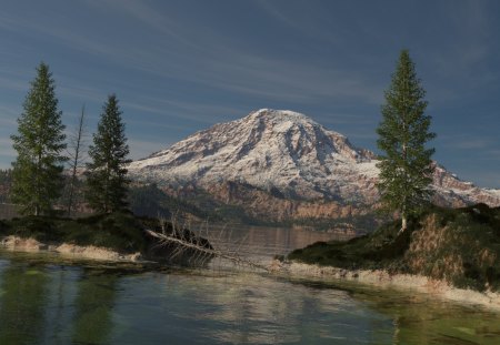 ***Mountains and lake *** - sky, lakes, trees, nature, mountain