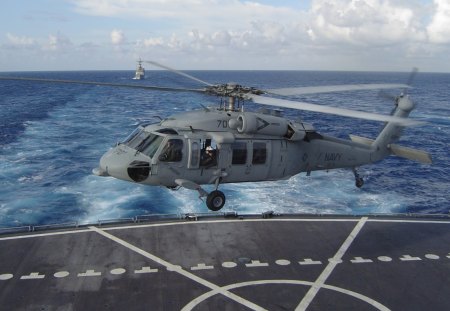 mh-60s landing - helo, landing, ship, military, helicopter