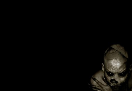 Rotting - corner, black, black background, rotting, figure, decomposing