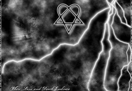 When Love and Death Embrace - lightning, triangle, symbol, heart