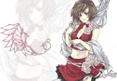 Meiko - veil, vocaloid, anime, white rose, meiko, beauty