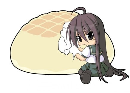 shana and melon bread - fav, anime, bread, melon, shana, cute