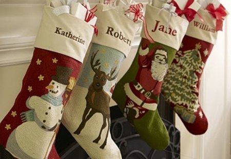 Christmas gifts - reindeer, santa claus, decorations, holiday, boots, gifts