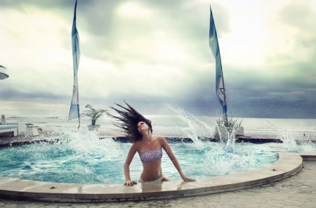 *** Girl in pool *** - ocean, swim, girl, swimming, water