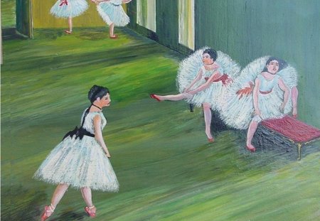 Ballet lesson, oil painting by Saad Antoine kilo