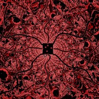 An abstract pattern in red-black