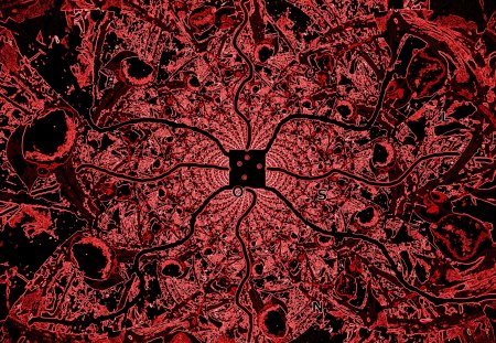 An abstract pattern in red-black - pattern, abstract, black, red