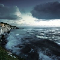 stormy rocky shore