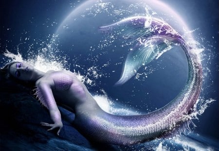 mermaid - ocean, people, girl, photography, water, fantasy, animation, other, entertainment, art, beautiful, mermaid