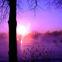 wonderful purple morning on the river
