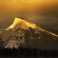 mysterious yellow mountain summit