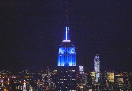 Empire State - noche, empire, state, imponente