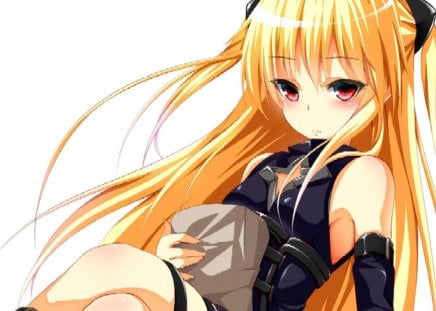 Anime - long hair, anime, blush, cute, blonde