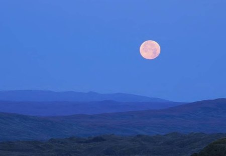 Moon Rise - moon, nature, mountains, sky