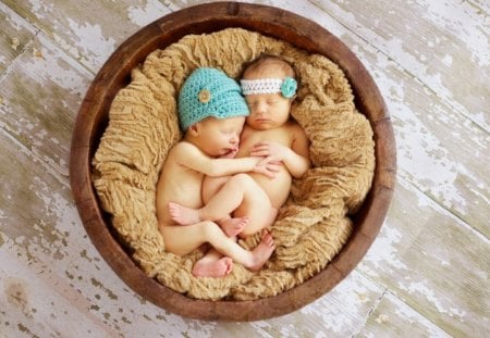 *** Cute little babies in a basket ***