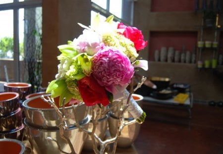 Floral designâ™¥ - love, hydrangea, cymbidiums, fashion, bouquet, entertainment, peonies, forever, floral, pink, red, green, golden