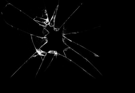 Broken Black Glass - abstract, black, glass, broken