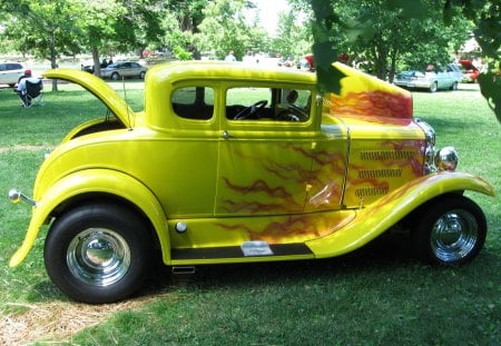 Yellow Fire - hobbie, muscle car, car, hotrod