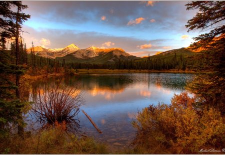 Last Light - lake, sunset, reflection, mountains