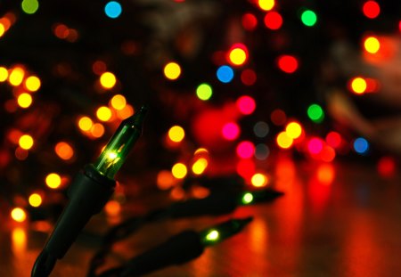 Christmas Lights - green lights, red lights, christmas lights, blue lights, lights