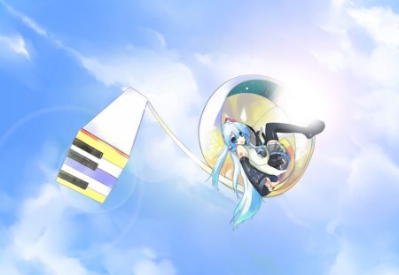 Hatsune Miku - hatsune miku, music note, vocaloid, music, video games, other