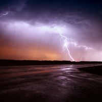 Awesome Lightning in Dark Sky