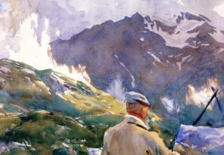 John Singer Sargent - Artist in the Simplon - american, watercolor, nineteenth century, switzerlan