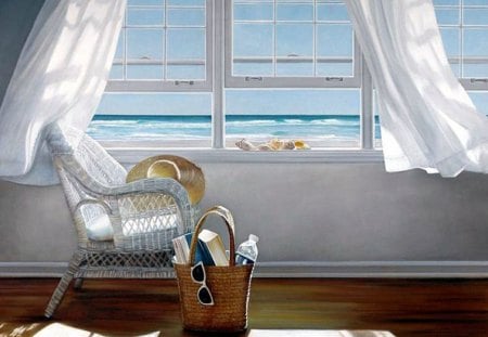 Karen Hollingsworth (oil, canvas) High seasons - karen hollingsworth, oil, window, painting, art