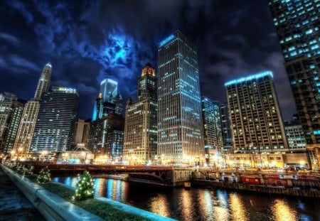 ✼Spectacular Chicago✼ - attractions in dreams, rivers, creative pre-made, USA, shopping malls, light color, reflection, streets, towers, skyscrapers, ferryboats, most downloaded, United States, roads, bridges, restaurants, cool, architecture, colorful, modern, spectacular, love four seasons, Chicago