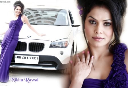 Hot Nikita with BMW Car - hot nikita pics, nikita with bmw, bmw cars, nikita wall pics