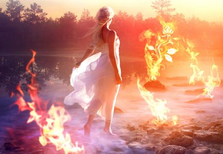 Princess of Fire - princess, girls, princess of fire, marvellous, great, fire, flame, amazing, heat, lake, flames, adorable, wallpaper, stunning, nature, woods, forest, beautiful, stones, sea, fantastic, woman, nice, wonderful, fantasy, rose, super, rocks, pretty, skyphoenixx1, girl, outstanding, picture, abstract, awesome