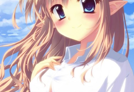 Anime - long hair, anime, blush, cute