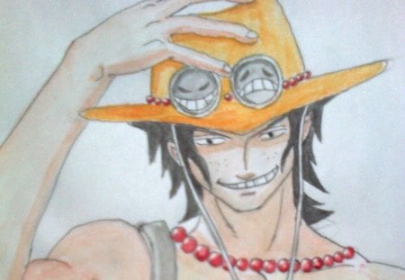 One Piece_Ace sketch - fire fist, anime, cartoons, one piece