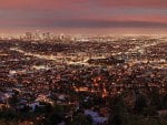 panoramic view of los angeles at dusk