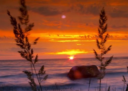 Nice Sunset - sky, ocean, nature, sunset