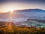 sunrise over a valley