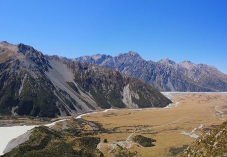 ***NEW ZELAND- Mount Cook *** - mountains, rocks, stones, blue sky, nature, mountain