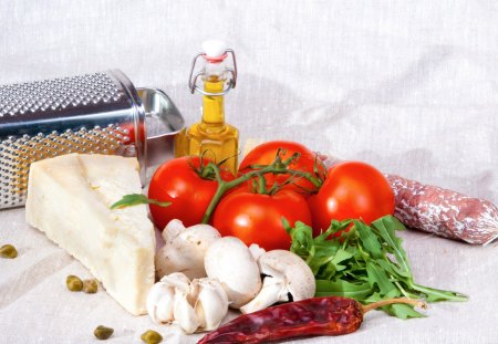 *** Good and healthy food *** - tomatoes, food, vegetables, healthy, cheese, olive oil