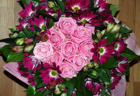 *** Bouquet *** - flower, roses, pink, flowers, nature