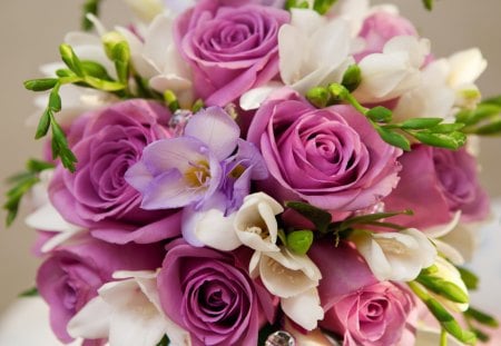 *** Delcate bouquet *** - purple, delicate, roses, rose, natura, flowers