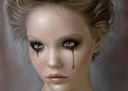 Tears of Blood - tears, blood, fantasy, cg